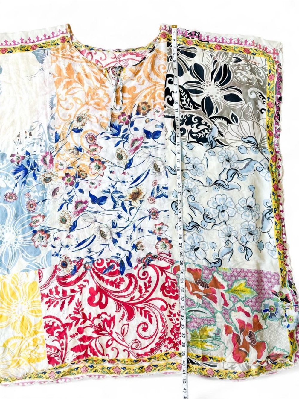 Johnny Was Multi-Color Floral Boho Silk Caftan Tunic Women’s- Size: OSFA - Picture 10 of 11